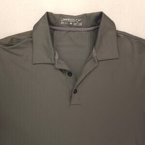 Nike Golf Casual Collared Short Sleeve Polo Shirt Mens Size Medium M Gray